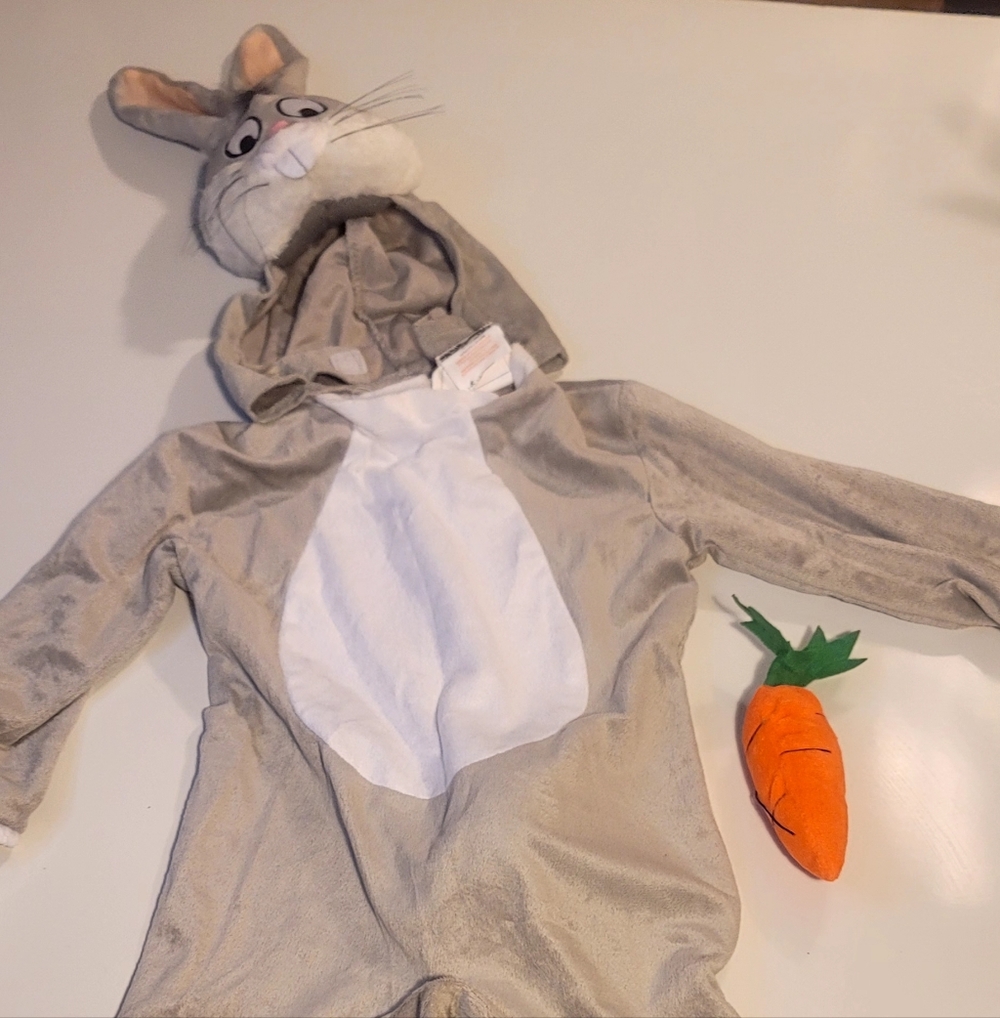 #0028-Warner Bros. Gray and White Bunny Costume for Kids